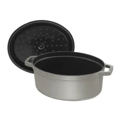 Hot STAUB La Cocotte oval cast iron pot 0.6 L, Graphite gray Grey