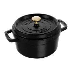 Cast Iron Casserole Pots^STAUB La Cocotte round cast iron pot 2.2 L, Black
