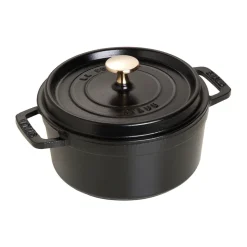 Cast Iron Casserole Pots^STAUB La Cocotte round casserole cast iron 1.7 L, Black