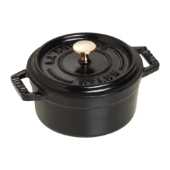 Cast Iron Casserole Pots|Cooking Pots & Casserole Dishes^STAUB La Cocotte round pot cast iron 0.25 L, Black