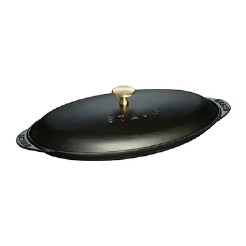 Oven Dishes^STAUB oval fish dish, Black