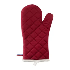 Best STAUB oven mitt 2-pack cotton, Cherry-beige Red