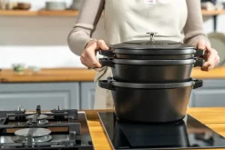 Saucepan Sets|Saucepans^STAUB Pot & saucepan set stackable 5 pieces, Black