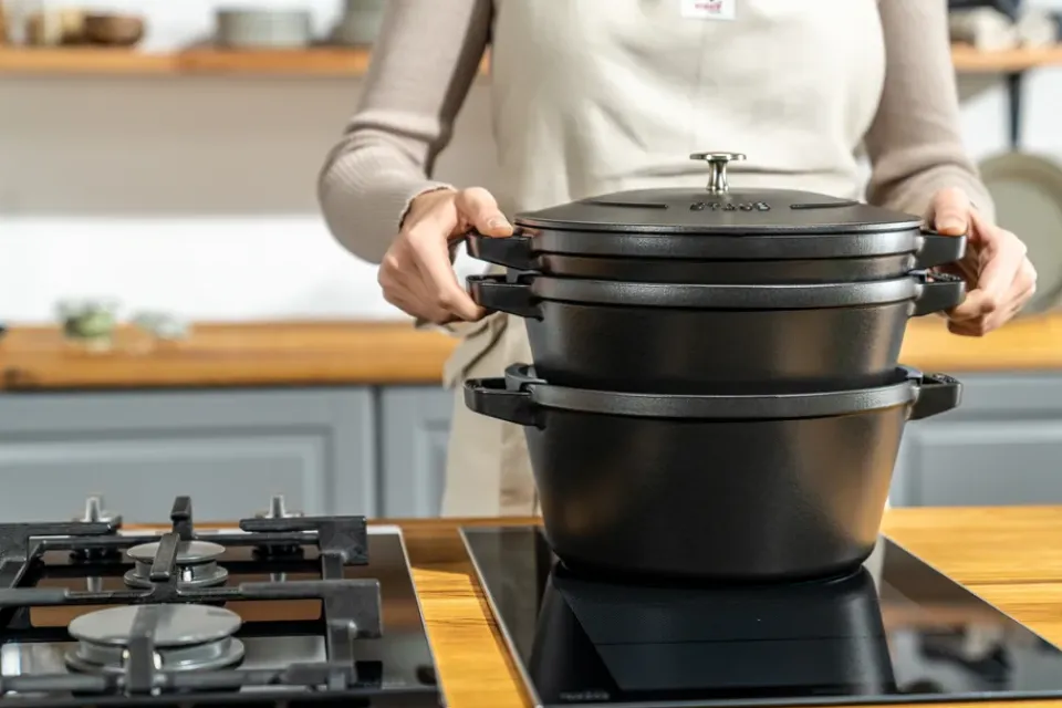 Saucepan Sets|Saucepans^STAUB Pot & saucepan set stackable 5 pieces, Black