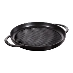 Clearance STAUB Pure cast iron grill pan round , Ø30 cm Black