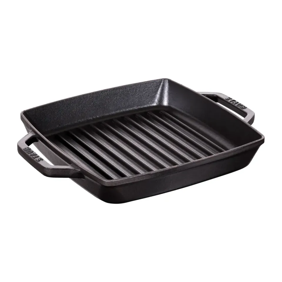 Grill & Griddle Pans|Cast Iron Pans^STAUB Pure grill pan cast iron square , 23 cm Black