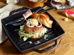 Grill & Griddle Pans|Cast Iron Pans^STAUB Pure grill pan cast iron square , 23 cm Black