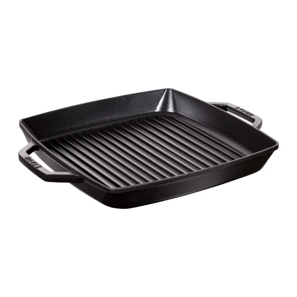 Grill & Griddle Pans|Cast Iron Pans^STAUB Pure grill pan cast iron square , 33 cm Black