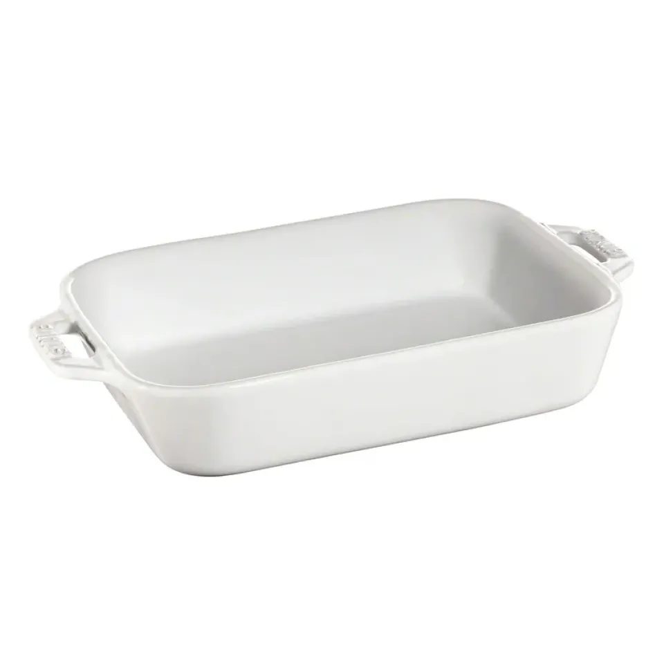 Oven Dishes^STAUB rectangular oven dish 20 x 16 cm, White