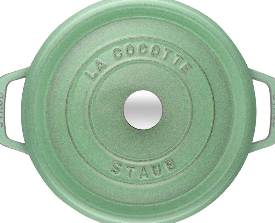 Cast Iron Casserole Pots^STAUB round casserole dish 3.8 l, Salvia Green
