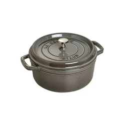Cast Iron Casserole Pots|Cooking Pots & Casserole Dishes^STAUB round casserole dish 3.8 l, Grey