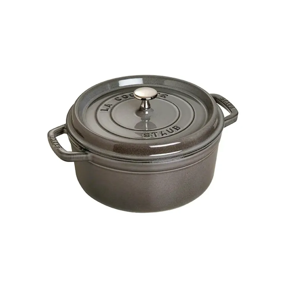 Cast Iron Casserole Pots|Cooking Pots & Casserole Dishes^STAUB round casserole dish 3.8 l, Grey