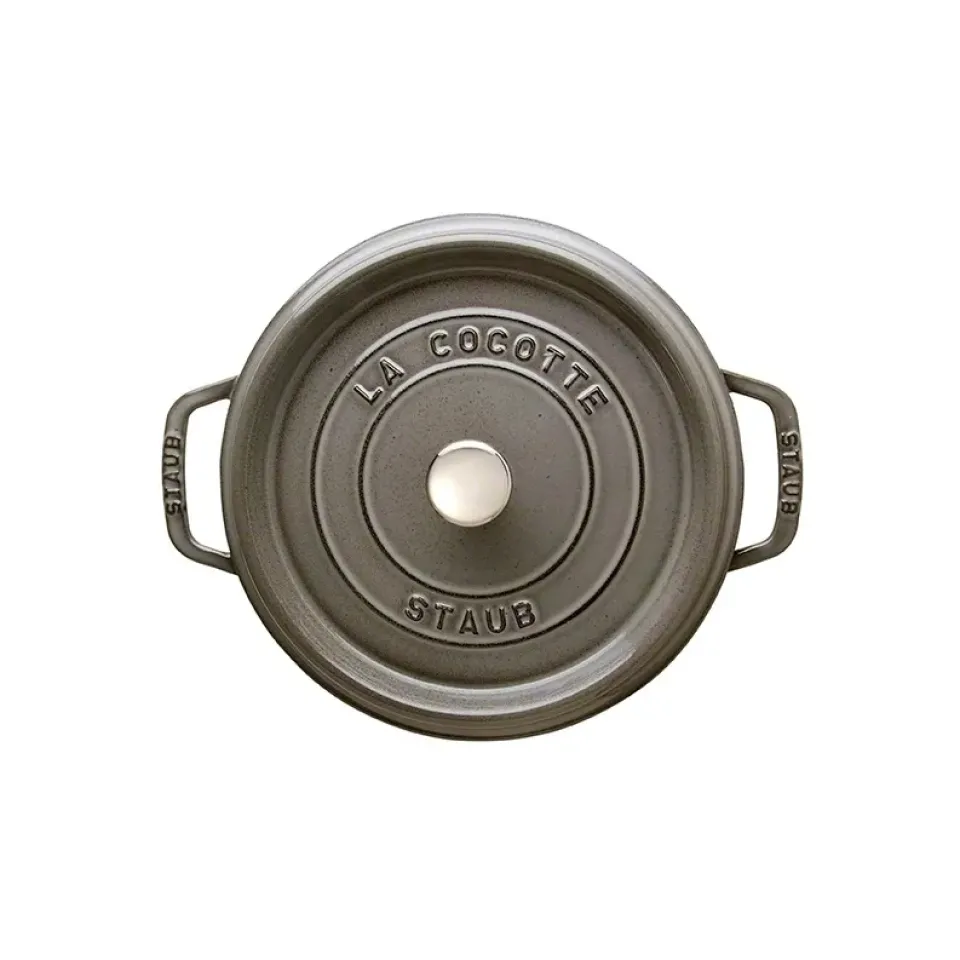 Cast Iron Casserole Pots|Cooking Pots & Casserole Dishes^STAUB round casserole dish 3.8 l, Grey