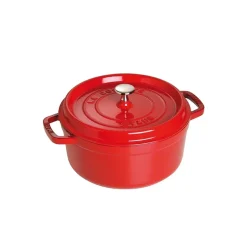 Cast Iron Casserole Pots^STAUB round casserole dish 3.8 l, Red