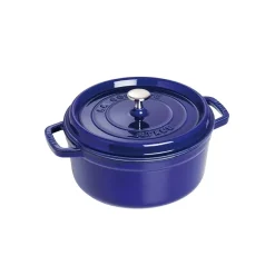 Clearance STAUB round casserole dish. Three layers of enamel 3.8 l, Dark Blue