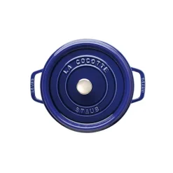 Clearance STAUB round casserole dish. Three layers of enamel 3.8 l, Dark Blue