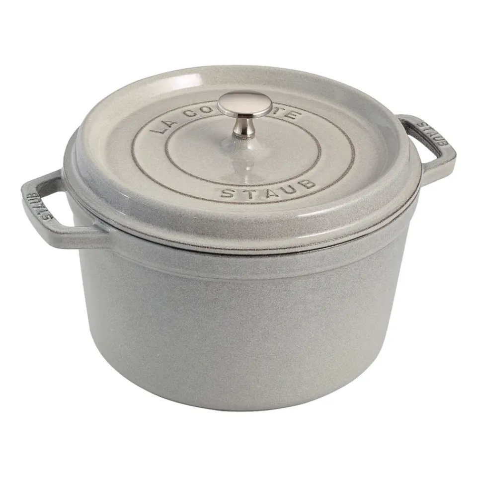 Sale STAUB round casserole dish high 4.8 L, Truffle White