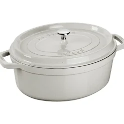 Cooking Pots & Casserole Dishes|Cast Iron Casserole Pots^STAUB Truffle casserole oval, 8 l White