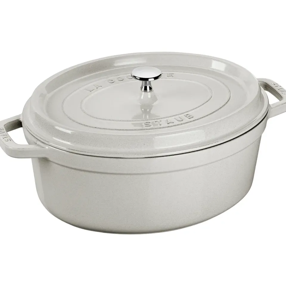 Cooking Pots & Casserole Dishes|Cast Iron Casserole Pots^STAUB Truffle casserole oval, 8 l White