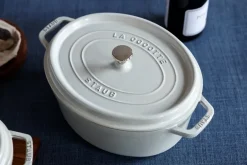 Cooking Pots & Casserole Dishes|Cast Iron Casserole Pots^STAUB Truffle casserole oval, 8 l White