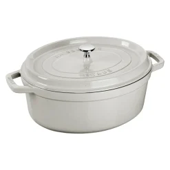 Cast Iron Casserole Pots^STAUB Truffle casserole oval, 4.2 l White