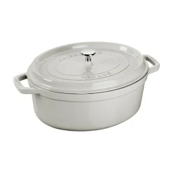 Cast Iron Casserole Pots|Cooking Pots & Casserole Dishes^STAUB Truffle casserole oval, 2.35 l White