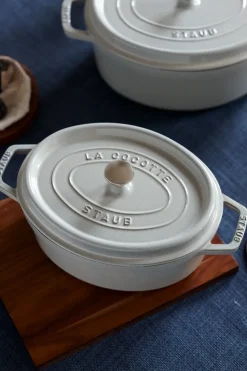 Cast Iron Casserole Pots|Cooking Pots & Casserole Dishes^STAUB Truffle casserole oval, 2.35 l White
