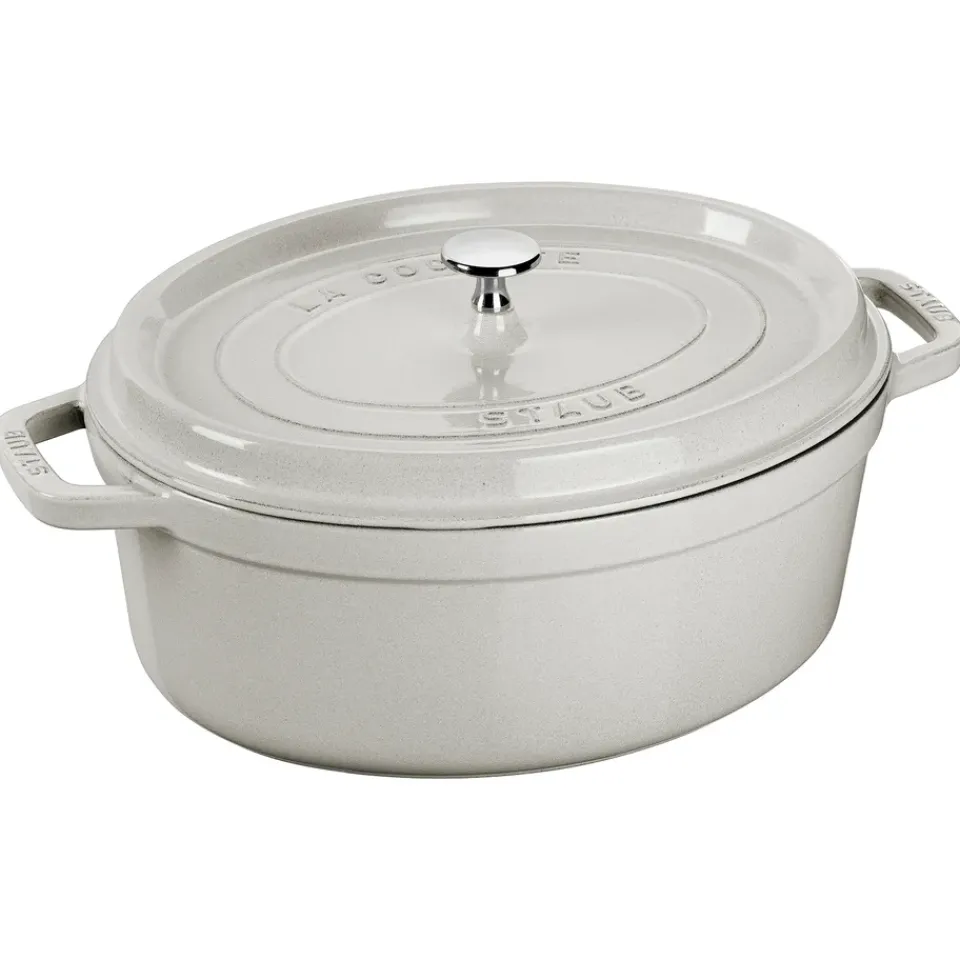 Best STAUB Truffle casserole oval, 5.5 l White