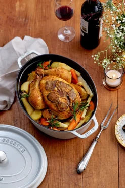 Best STAUB Truffle casserole oval, 5.5 l White