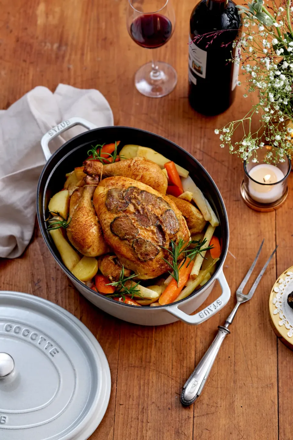 Best STAUB Truffle casserole oval, 5.5 l White