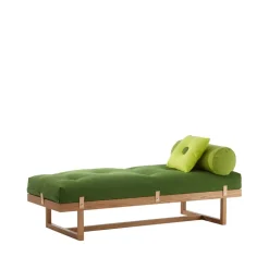 Hot A2 Stay day bed, Fabric . body in oiled oak Green