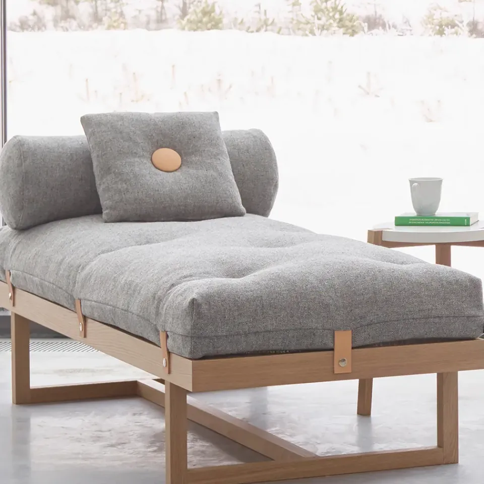 Hot A2 Stay day bed, Fabric . body in oiled oak Green