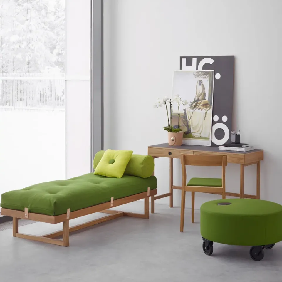 Day Beds & Chaises|Sofas^A2 Stay day bed, Fabric . body in whiteoiled oak Grey