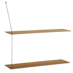 Clearance Woud Stedge wall shelf 80 cm, Smoked oak Brown