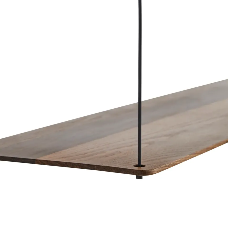 Clearance Woud Stedge wall shelf 80 cm, Smoked oak Brown