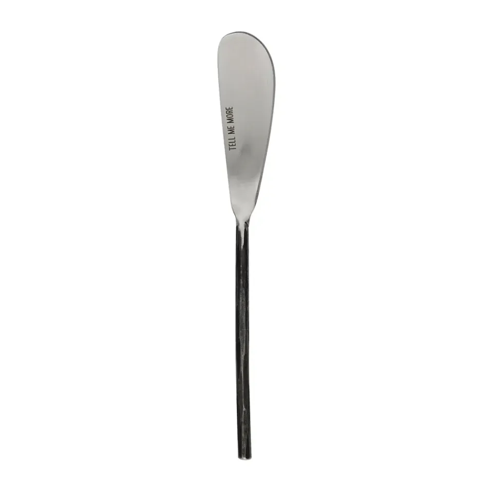 Butter Knives^Tell Me More Steel butter knife, Unpolished steel Silver-colouredBlack