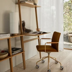 Office Chairs^Swedese Stella office chair can be raised/lowered with tilt, Leather elmosoft 99999 , chrome stand, flexible back Black