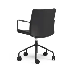 Sale Swedese Stella office chair can be raised/lowered with tilt, Leather elmosoft 99999 , stand, flexible back Black