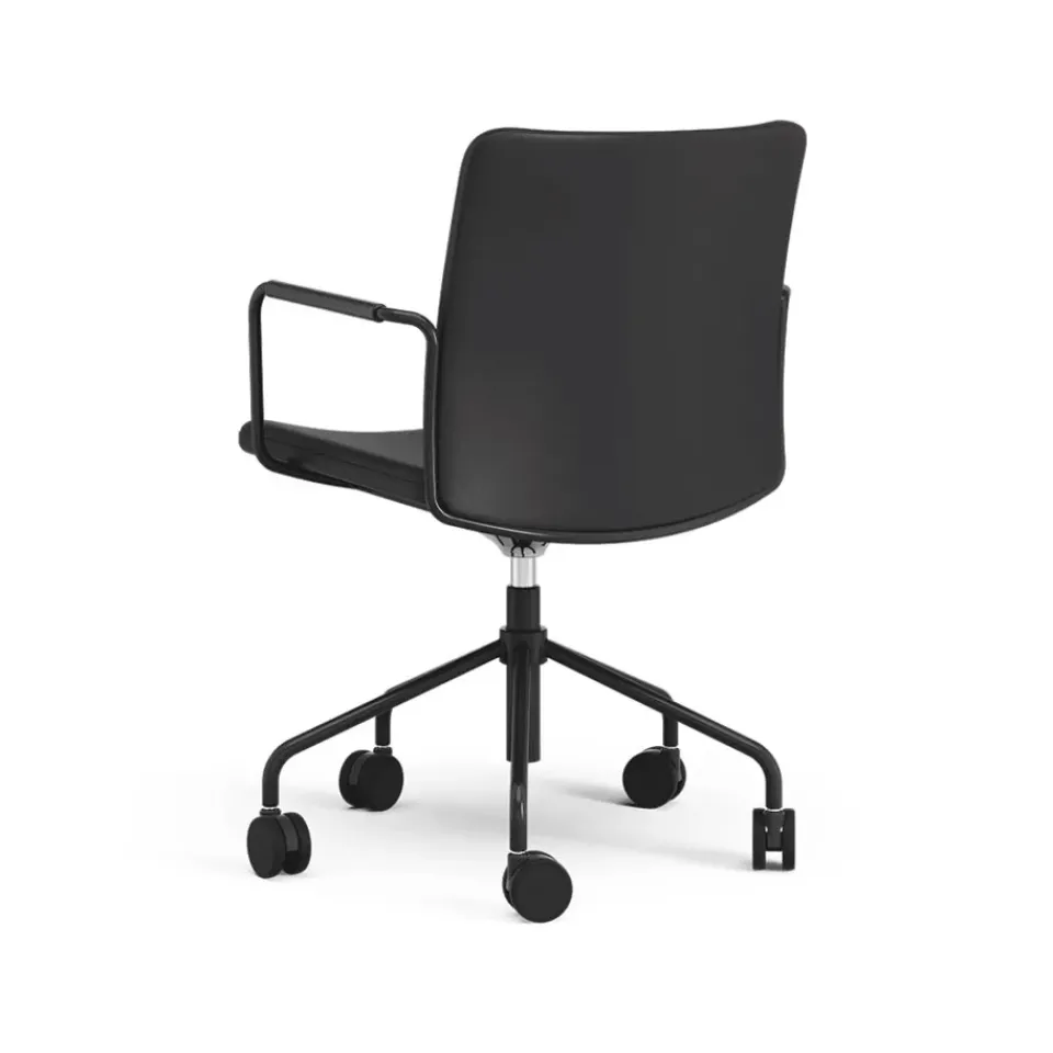 Sale Swedese Stella office chair can be raised/lowered with tilt, Leather elmosoft 99999 , stand, flexible back Black