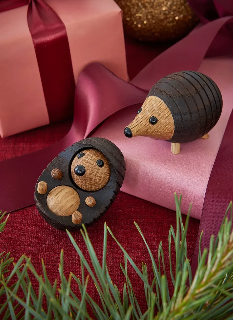Wooden Figures^Spring Copenhagen Stick hedgehog decoration 4.5 cm, Thermo ash Brown