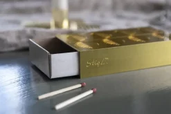 Online Pluto Design Stig L Berså matchbox 6,8x12 cm, Gold Gold-coloured