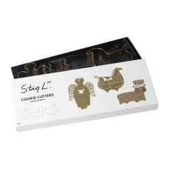Cookie/Biscuit Cutters & Cake Tins^Pluto Design Stig L gingerbread mould 3 pieces, Gold Gold-coloured