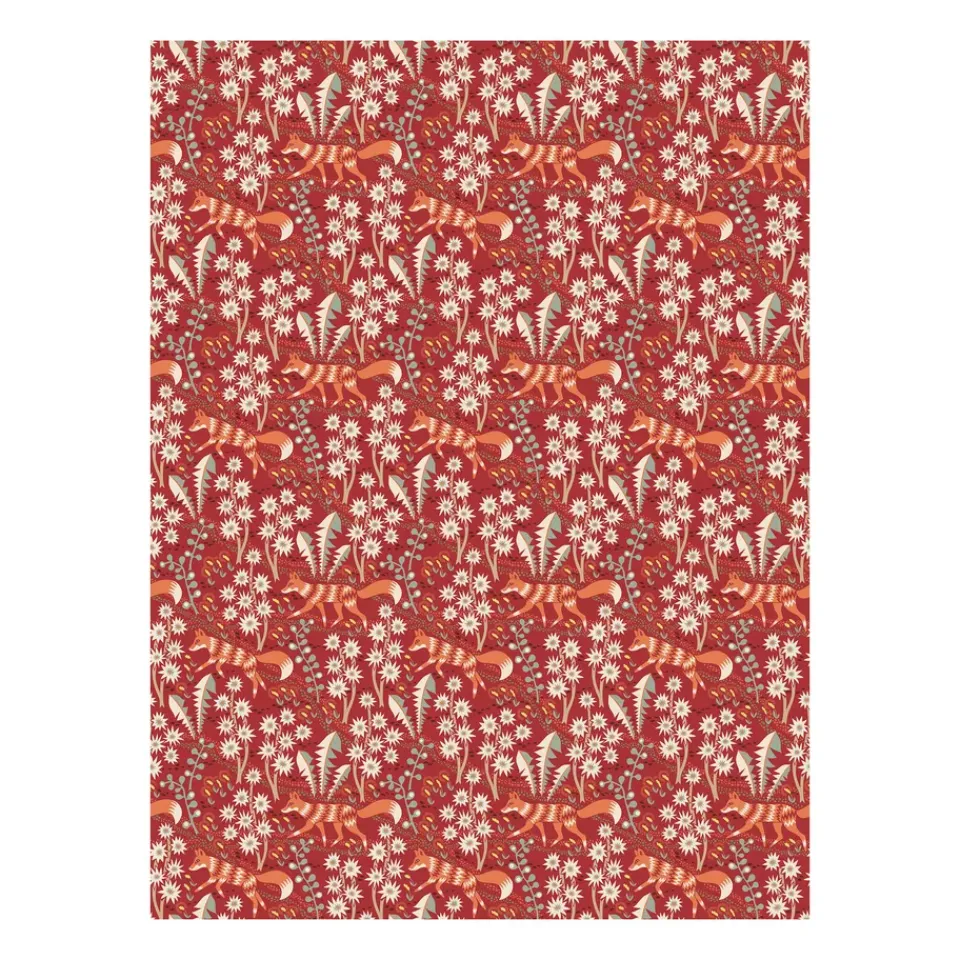 Fabric By The Metre|Oilcloths^Arvidssons Textil Stjärnspeja oilcloth, Red
