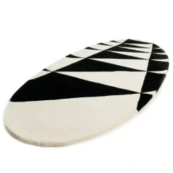 Rug Runners^Etol Design Stockholm round rug, ellipse 90x200 cm BlackWhite