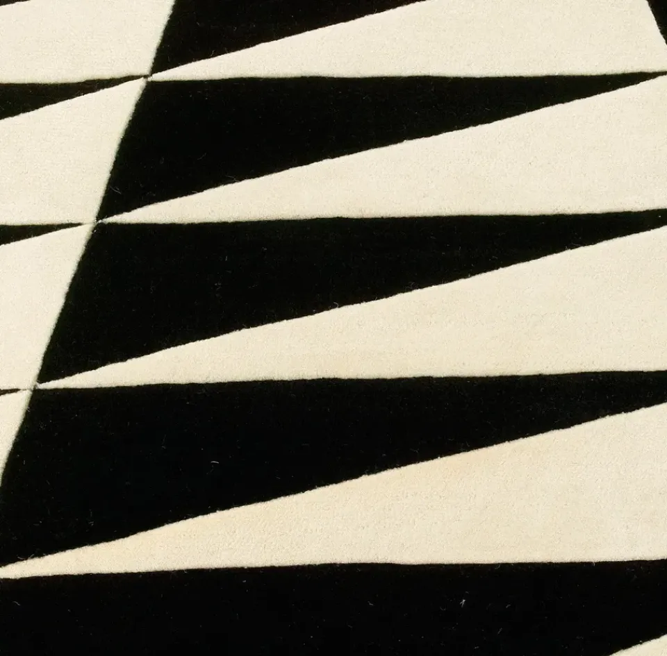 Rug Runners^Etol Design Stockholm round rug, ellipse 90x200 cm BlackWhite