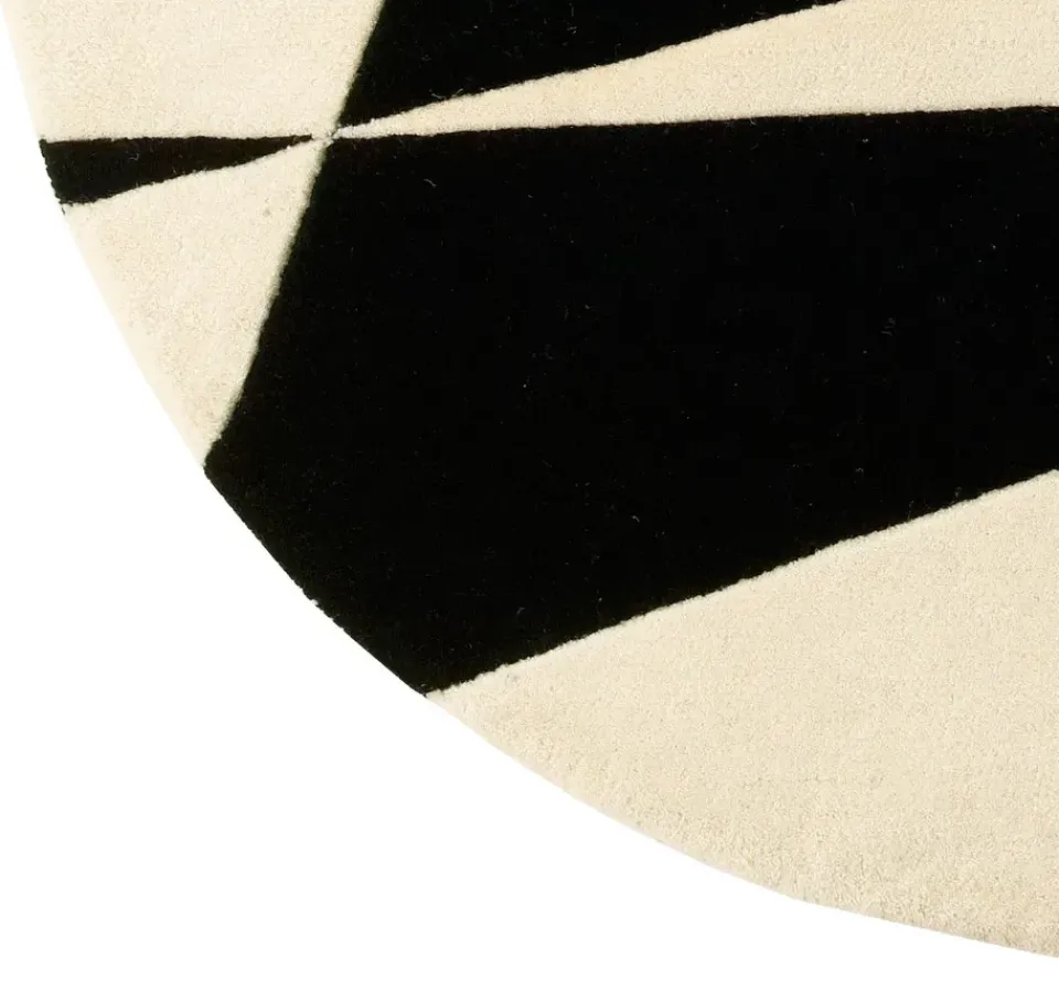 Rug Runners^Etol Design Stockholm round rug, ellipse 90x200 cm BlackWhite