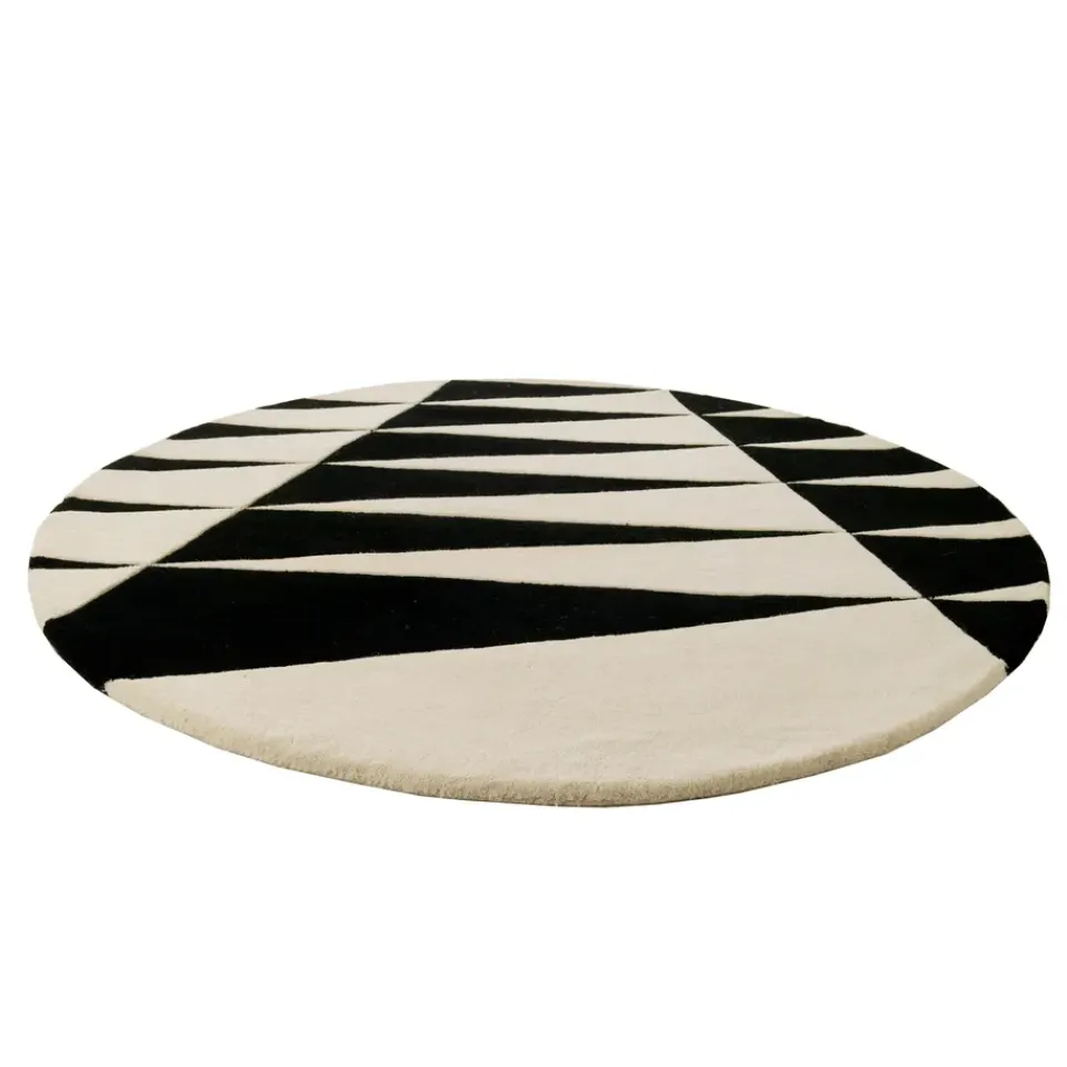 Discount Etol Design Stockholm round rug, round Ø 140 cm BlackWhite