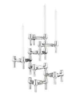 Online STOFF Nagel BMF candle holder, Chrome Silver-coloured