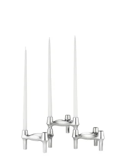 Candle Holders^STOFF Nagel BMF candle holder 3-pack, Chrome Silver-coloured