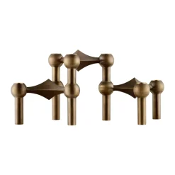 Discount STOFF Nagel candle sticks 3-pack, Bronzed brass Brown